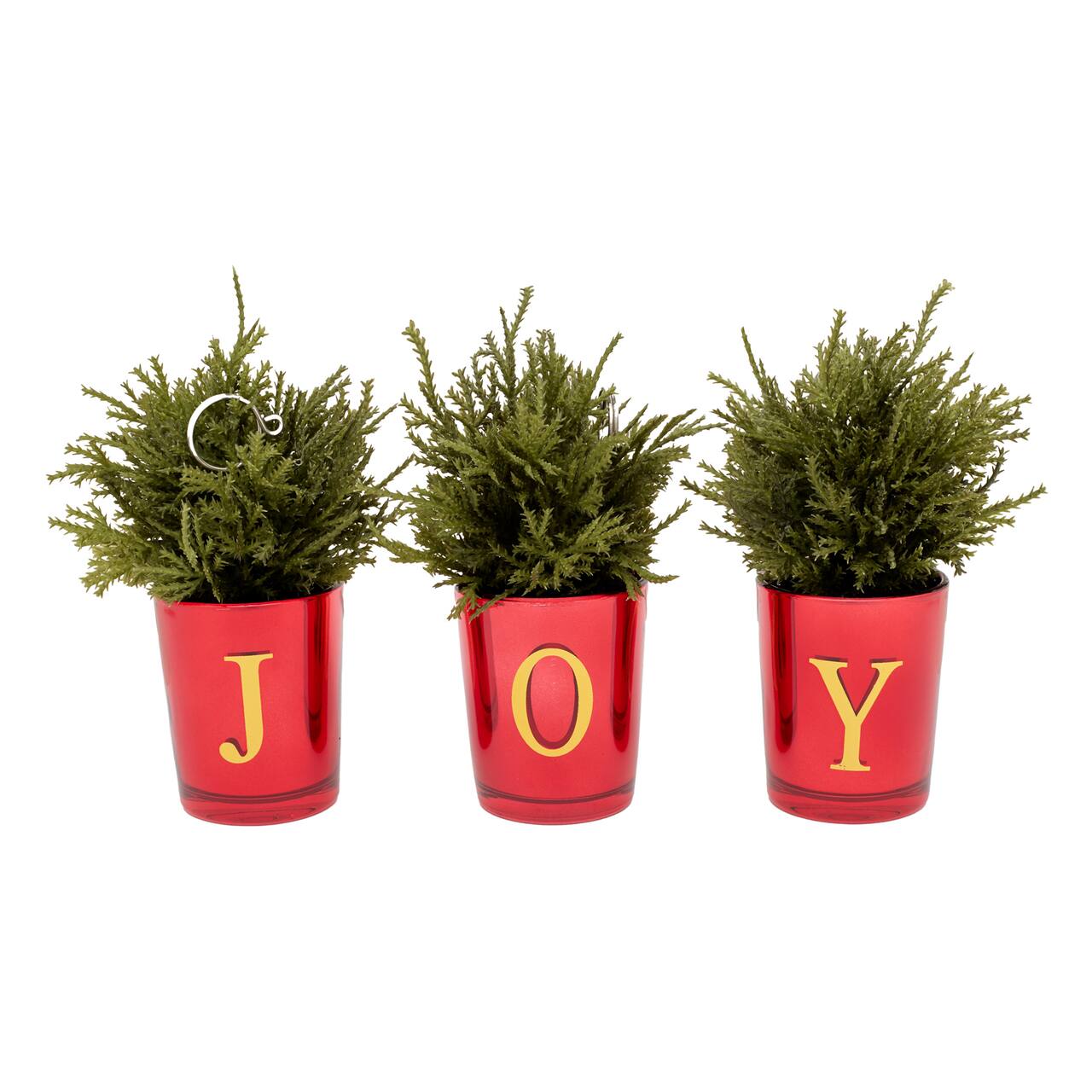 8" Christmas Joy Tabletop Votive Card Holder Set